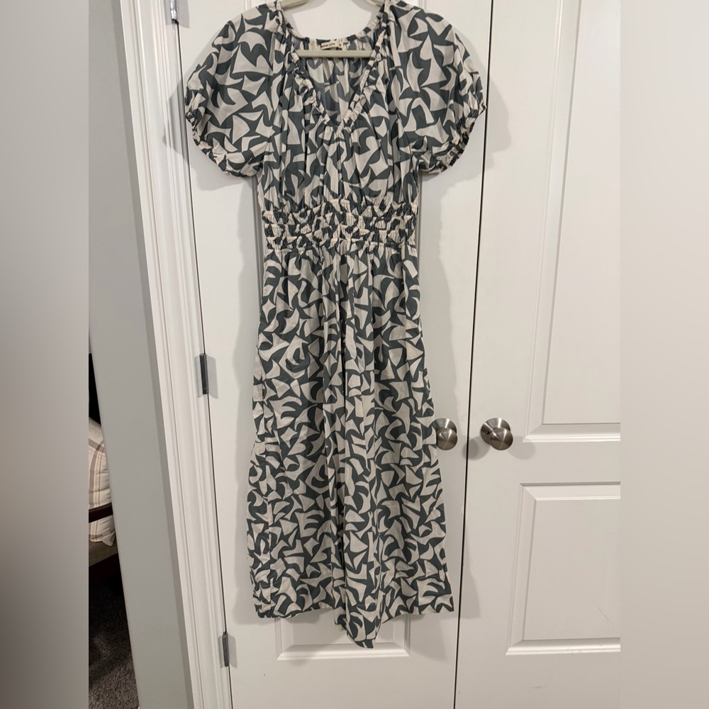 Marine Layer Black and White Midi Dress